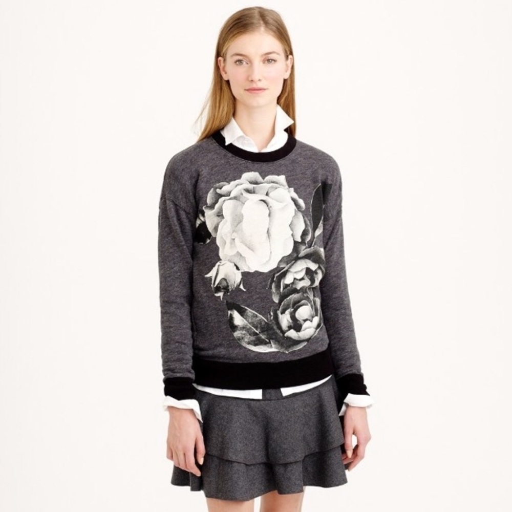 J Crew Exploding Floral Sweatshirt - Picture 2 of 8